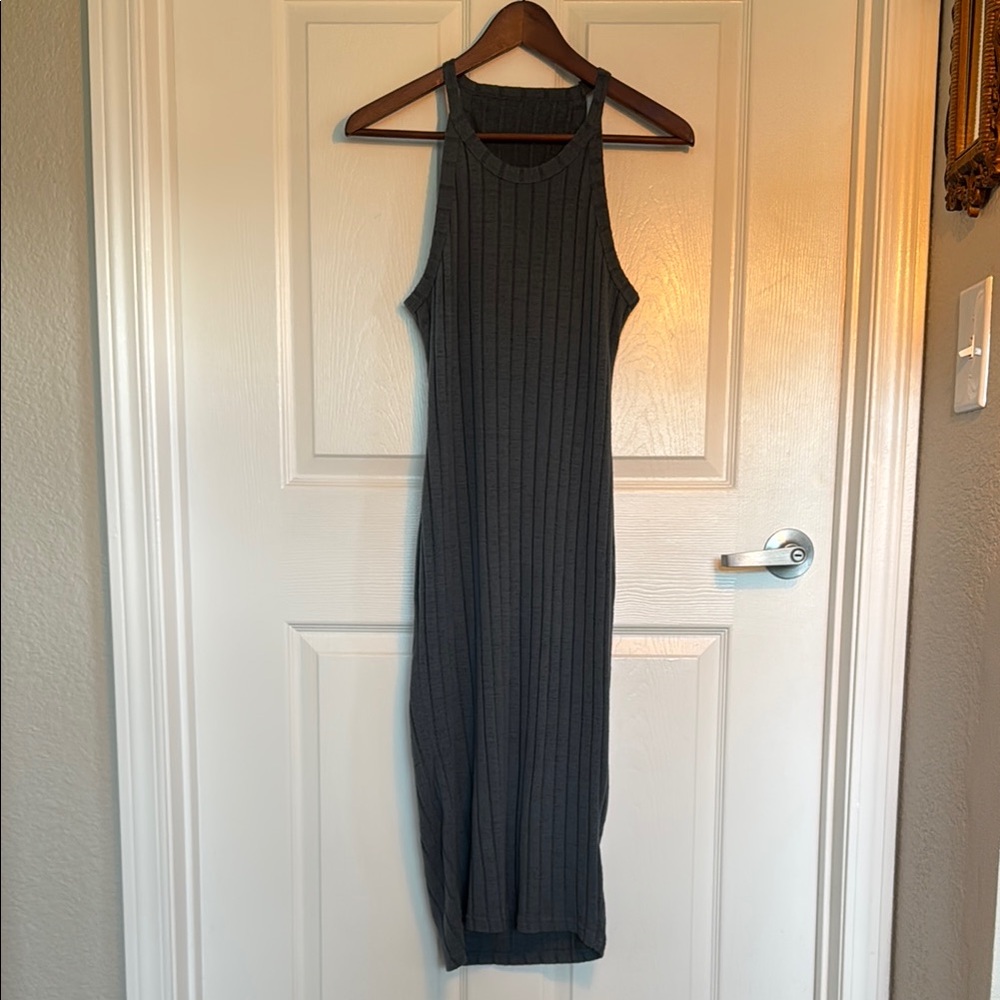 SHEIN Gray Sleeveless Halter Maxi Dress